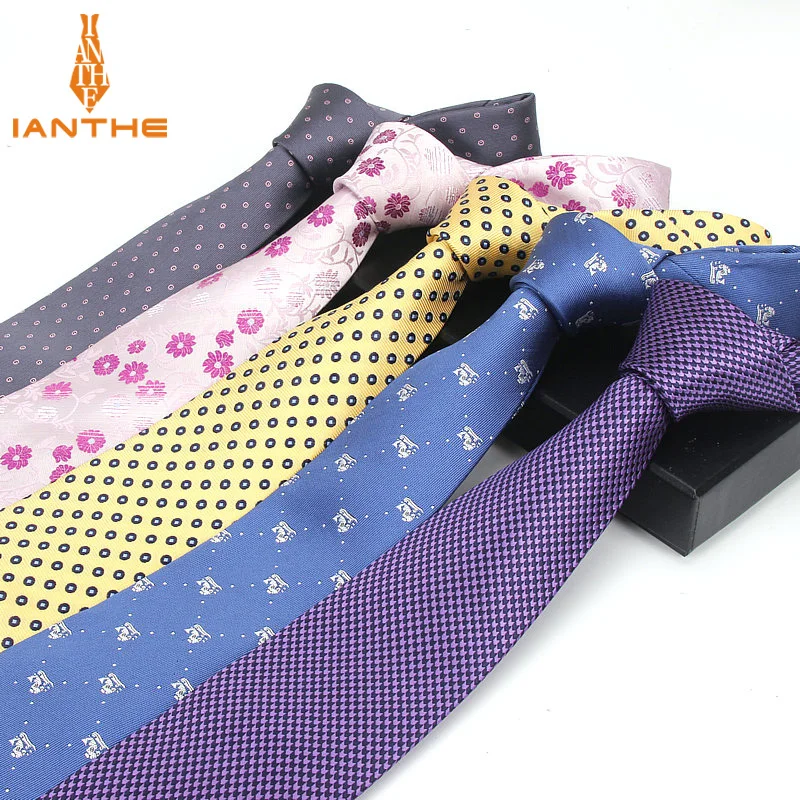 

Jacquard Stripe Navy Plaid Skinny Ties for Men Wedding Tie Slim Men Luxury Tie Designers Fashion Kravat Neckwear Necktie 8cm