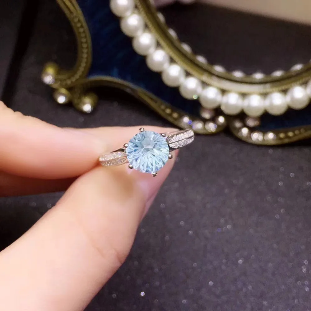 Classic cute round Natural Fireworks Blue topaz gem Ring S925 Silver Natural Gemstone Ring Women's girl party gift fine Jewelry
Classic cute round Natural Fireworks Blue topaz gem Ring S925 Silver Natural Gemstone Ring Women's girl party gift fine Jewelry