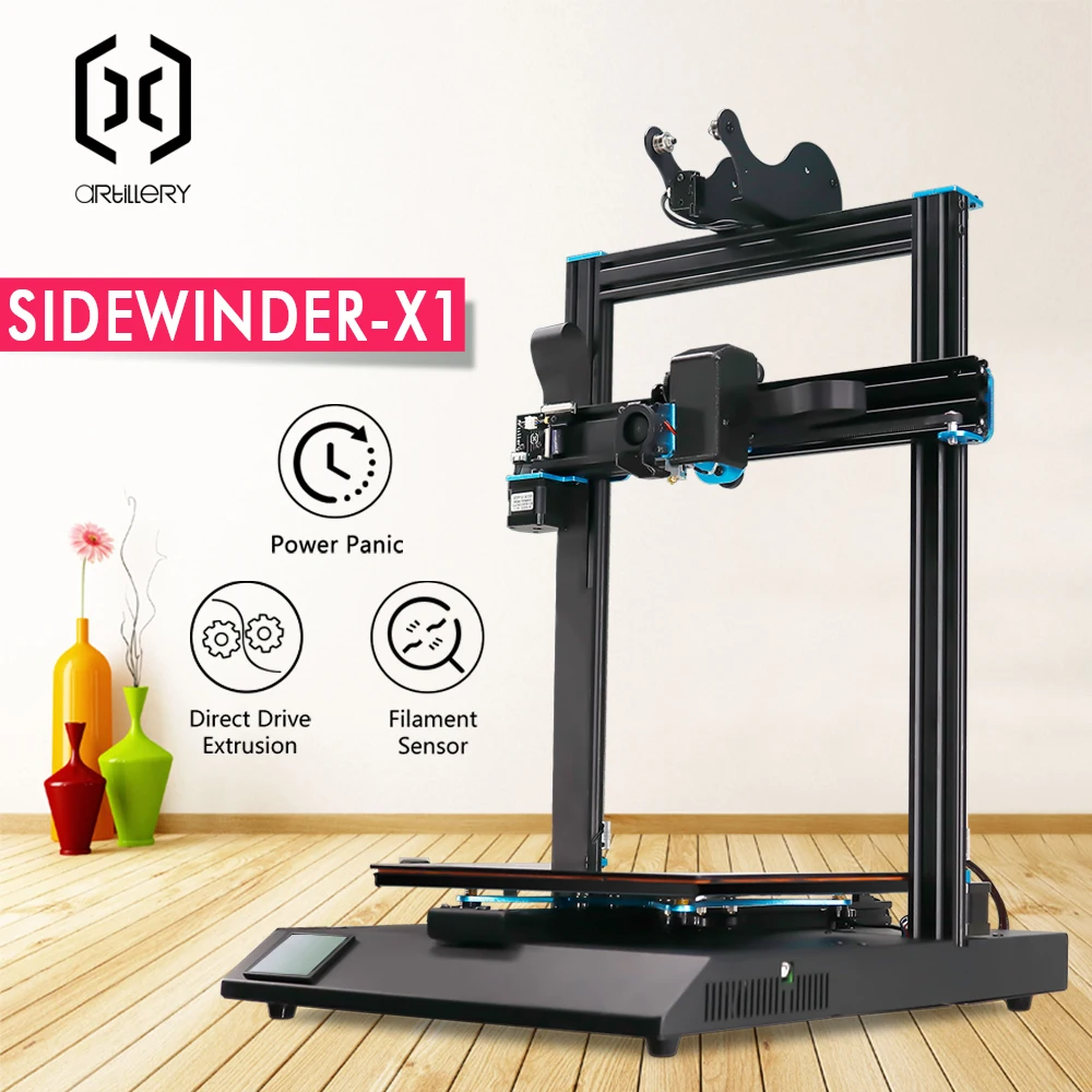 2019 Impresora 3D артиллерия Sidewinder X1 3d принтер 300*300*400 мм Площадь AC Heatbed Titan экструдер TFT