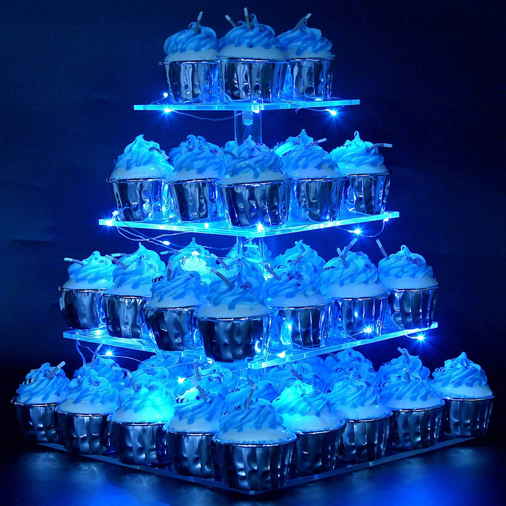 Led String Light Acrylic Square Cupcake Display Stand 4 Tiers Pastry Stand Dessert Tree Tower Birthday Wedding Party Supplies B4
Led String Light Acrylic Square Cupcake Display Stand 4 Tiers Pastry Stand Dessert Tree Tower Birthday Wedding Party Supplies B4