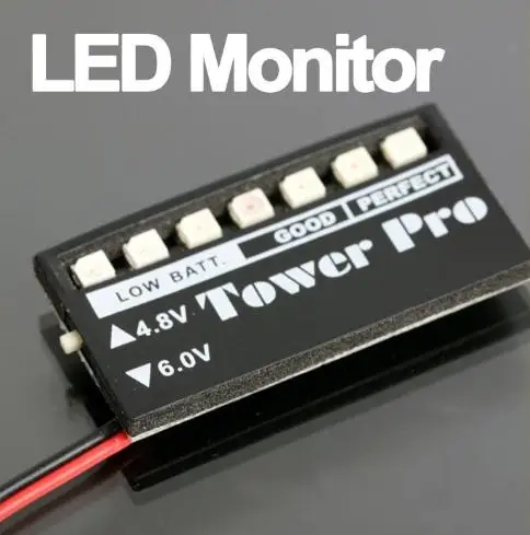 Tower pro Towrpro 7 Level LED Receiver Battery Voltage Indicator Monitor Tester For RC Car Helicopter Aircraft Boat RC Airplane
Tower pro Towrpro 7 Level LED Receiver Battery Voltage Indicator Monitor Tester For RC Car Helicopter Aircraft Boat RC Airplane