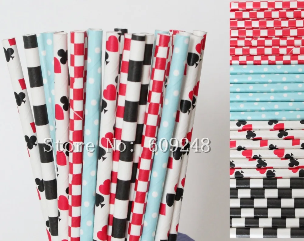 100pcs Mix Colors Alice in Wonderland Paper Straws,Red Checkered,Light Blue Dot,Black Sailor Striped,Playing Cards Queen Hearts
100pcs Mix Colors Alice in Wonderland Paper Straws,Red Checkered,Light Blue Dot,Black Sailor Striped,Playing Cards Queen Hearts