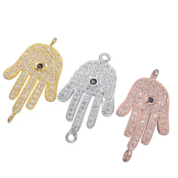 Cheap Price Good Quality Gold Hamsa Bracelet Pendant Connector Micro-inserts Zircon Hamsa Charm 5pcs/Lot Wholesale
Cheap Price Good Quality Gold Hamsa Bracelet Pendant Connector Micro-inserts Zircon Hamsa Charm 5pcs/Lot Wholesale