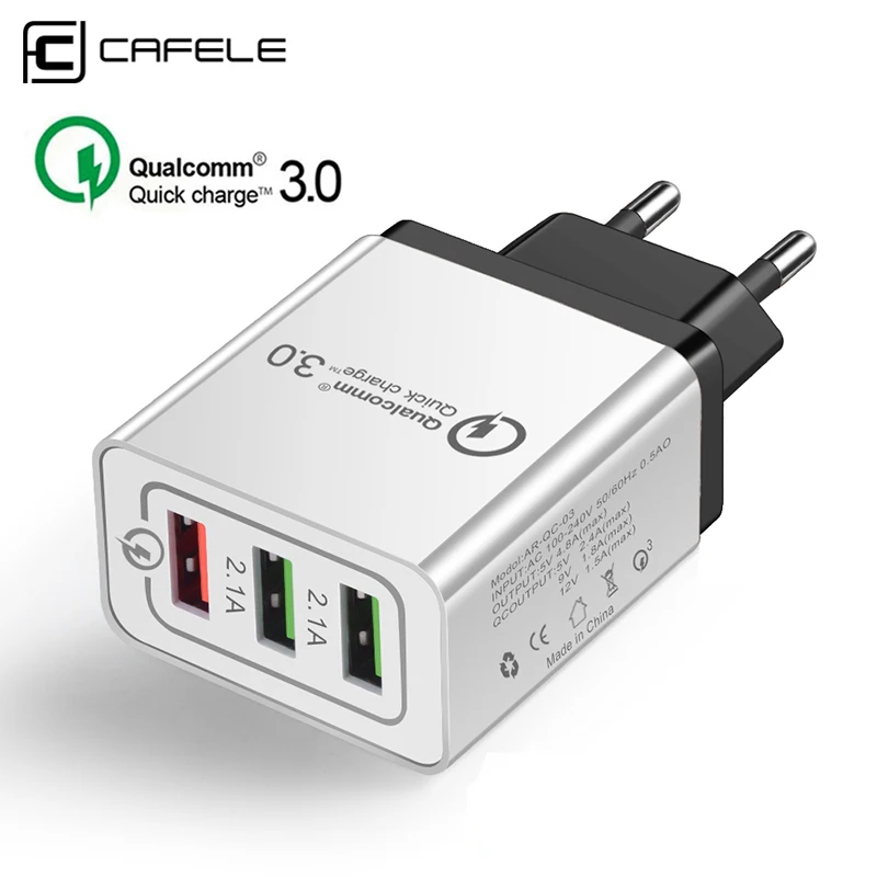 CAFELE Universal 18W USB Quick charge 3.0 5V 3A for Iphone EU Plug Mobile Phone Fast charger charging for Samsung Huawei xiaomi
CAFELE Universal 18W USB Quick charge 3.0 5V 3A for Iphone EU Plug Mobile Phone Fast charger charging for Samsung Huawei xiaomi