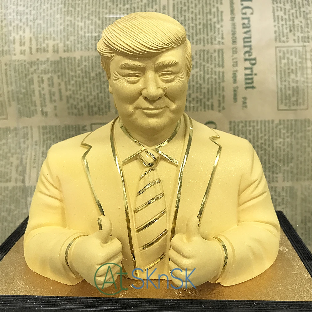Gold President US Donald Trump Gold Plated Sculpture Furnishing Articles Handmade Crafts escultura Home Art Decoration with Box
Gold President US Donald Trump Gold Plated Sculpture Furnishing Articles Handmade Crafts escultura Home Art Decoration with Box