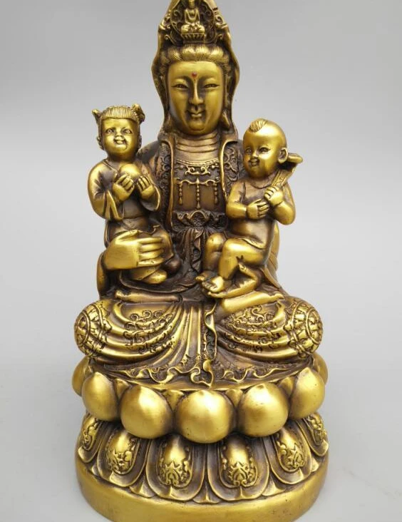 Изысканный Буддизм резьба Чистая латунь Гуаньинь bodhisattva hug статуя Младенца Будды
Изысканный Буддизм резьба Чистая латунь Гуаньинь bodhisattva hug статуя Младенца Будды