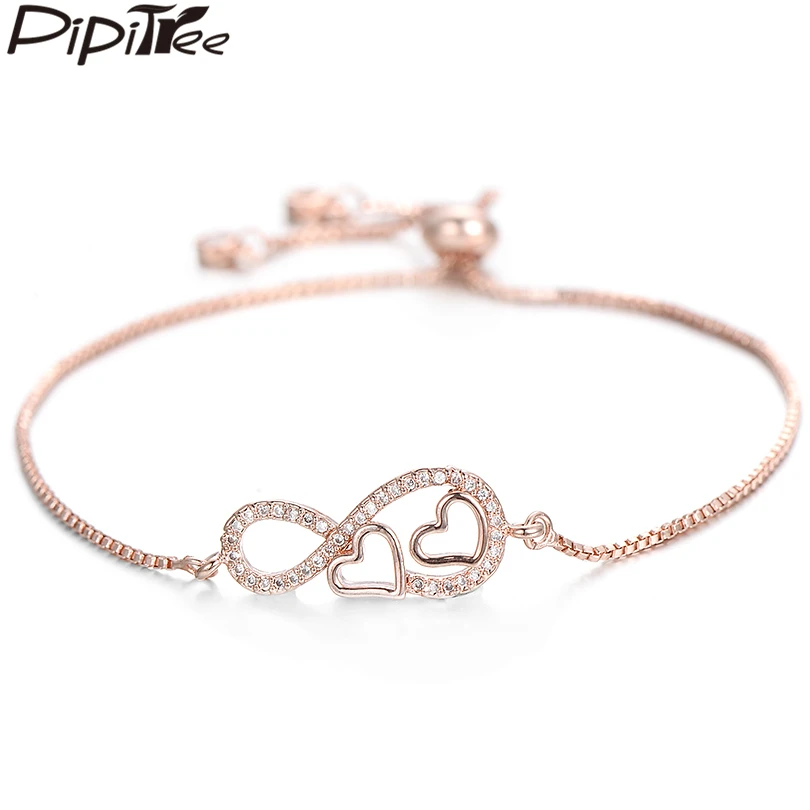 Pipitree Romantic Double Heart Charm Bracelet Lovers Couple Women Trendy Forever Love CZ Infinity Bracelets & Bangles Jewelry
Pipitree Romantic Double Heart Charm Bracelet Lovers Couple Women Trendy Forever Love CZ Infinity Bracelets & Bangles Jewelry