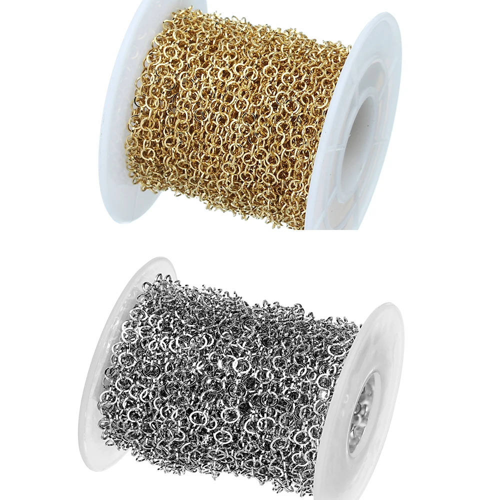 10 Yards/Roll 316L Stainless Steel Silver Tone Hypoallergenic 2 3 4 5mm O Round Circle Link Bulk Chain for DIY Jewelry Making
10 Yards/Roll 316L Stainless Steel Silver Tone Hypoallergenic 2 3 4 5mm O Round Circle Link Bulk Chain for DIY Jewelry Making