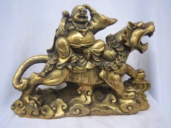 15" Chinese Bronze Happy Laugh Buddha Hold Ruyi On Tiger Wealth Money Statue
15" Chinese Bronze Happy Laugh Buddha Hold Ruyi On Tiger Wealth Money Statue