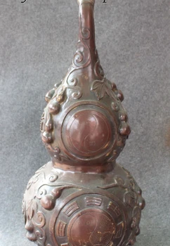25" Marked Chinese Bronze Fengshui Bixie 8 Diagrams Bottle gourd Cucurbit Statue 02017
25" Marked Chinese Bronze Fengshui Bixie 8 Diagrams Bottle gourd Cucurbit Statue 02017