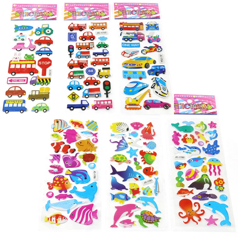 10 Sheets Cartoon Transport Cars Ocean Fish 3D Puffy Bubble Stickers Waterpoof DIY Baby Toys For Children Kids Boy Girl
10 Sheets Cartoon Transport Cars Ocean Fish 3D Puffy Bubble Stickers Waterpoof DIY Baby Toys For Children Kids Boy Girl