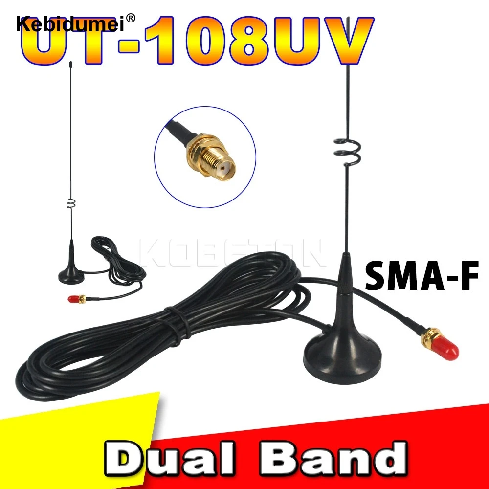 Two Way Radio VHF UHF SMA Magnetic Mobile long Antenna UT-108UV for BAOFENG CB Radio Walkie Talkie UV-5R UV-B5 UV-B6 GT-3
Two Way Radio VHF UHF SMA Magnetic Mobile long Antenna UT-108UV for BAOFENG CB Radio Walkie Talkie UV-5R UV-B5 UV-B6 GT-3