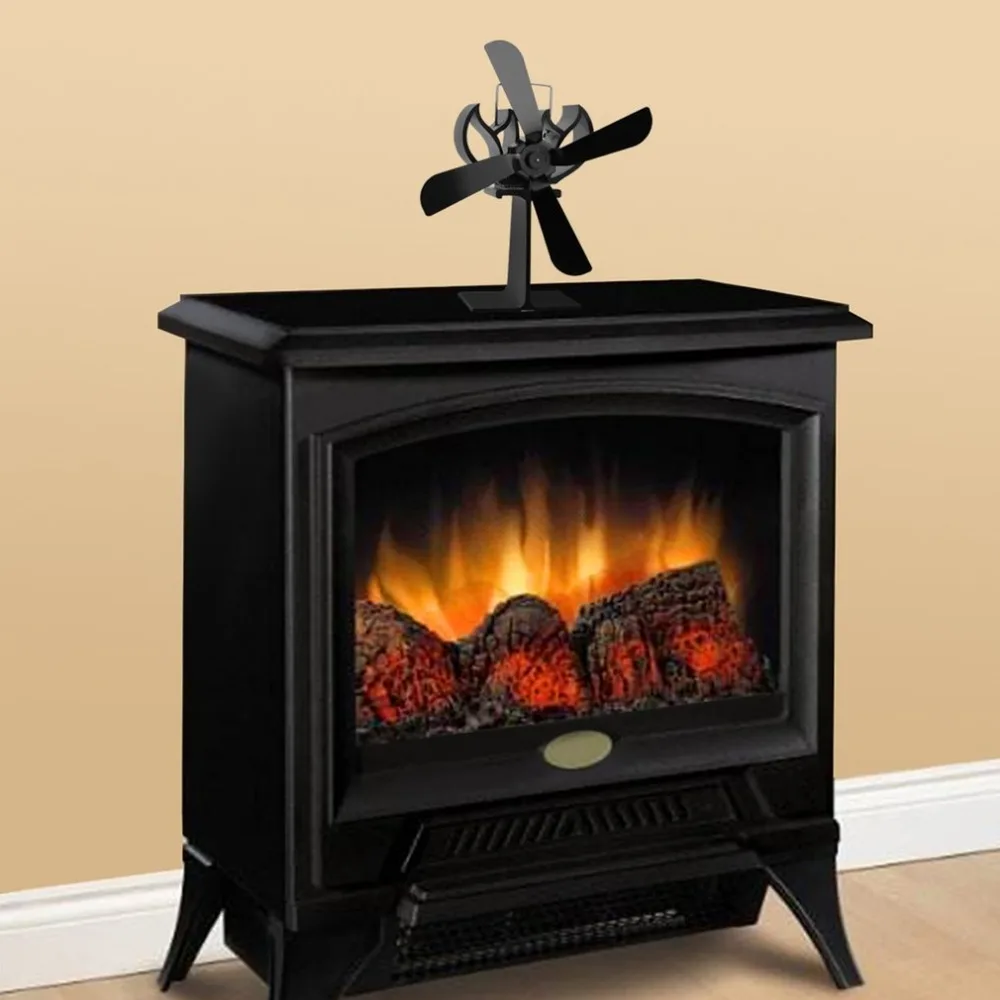 Black Heat Powered 4 Blades Stove Fan Log Fireplace Wood Burner Eco Ultra Quiet Blower No Battery or Electricity 
Black Heat Powered 4 Blades Stove Fan Log Fireplace Wood Burner Eco Ultra Quiet Blower No Battery or Electricity