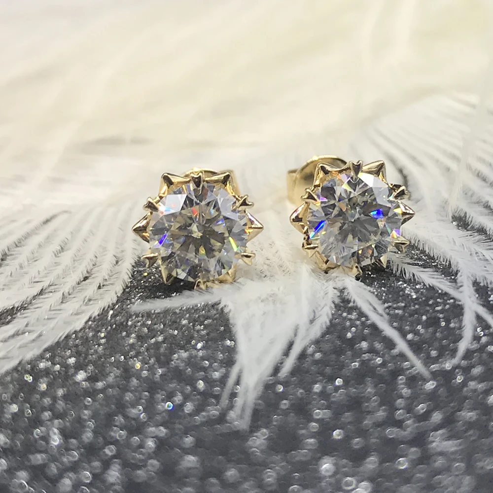 DovEggs 14K 585 Yellow Gold 1.2 Carat CTW 5.5mm F Color Lab Grown Moissanite Diamond Stud Earrings Push Back For Women
DovEggs 14K 585 Yellow Gold 1.2 Carat CTW 5.5mm F Color Lab Grown Moissanite Diamond Stud Earrings Push Back For Women