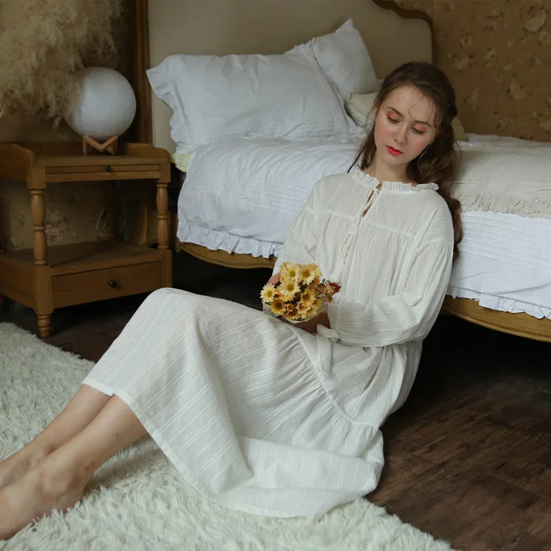 Sexy Slash Lace Up Sleep Wear Night Dress Vintage Nightgown Long Sleeve Nightdress White Cotton Sleepwear Women Nightshirt
Sexy Slash Lace Up Sleep Wear Night Dress Vintage Nightgown Long Sleeve Nightdress White Cotton Sleepwear Women Nightshirt