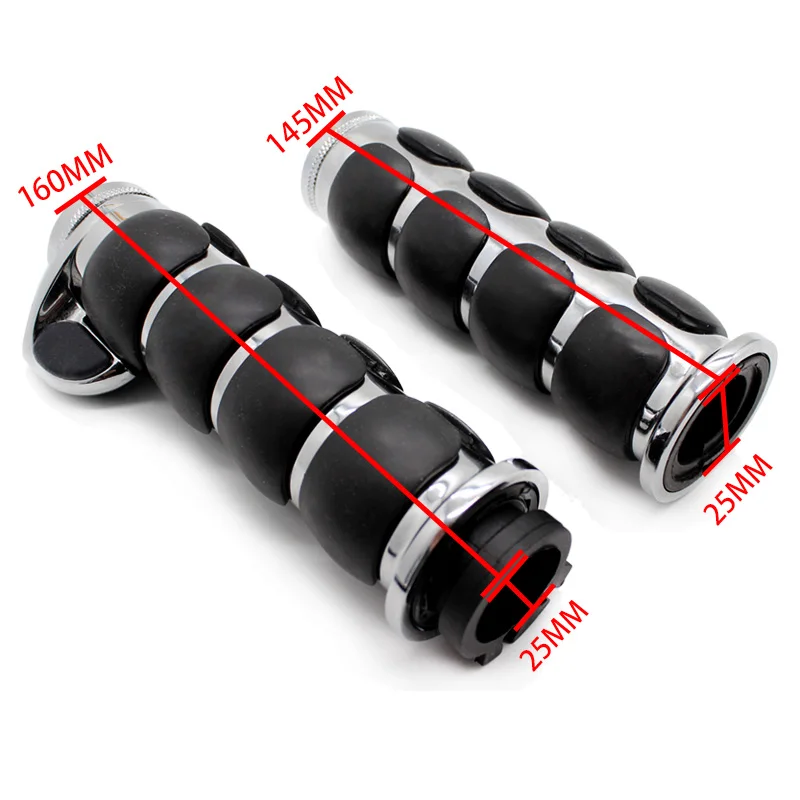 ROAOPP Motorcycle Hand Grips 25MM Handlebar One Pair For Harley Street Glide Kawasaki Vulcan 800 900 1500 1600 2000 Classic VN