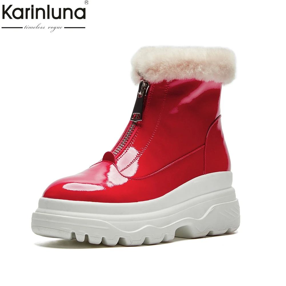 Karinluna 2018 wholesale Waterproof Patent Leather Warm Plush Russia Winter Snow Boots Women Shoes Ankle Boots Woman Shoes
Karinluna 2018 wholesale Waterproof Patent Leather Warm Plush Russia Winter Snow Boots Women Shoes Ankle Boots Woman Shoes