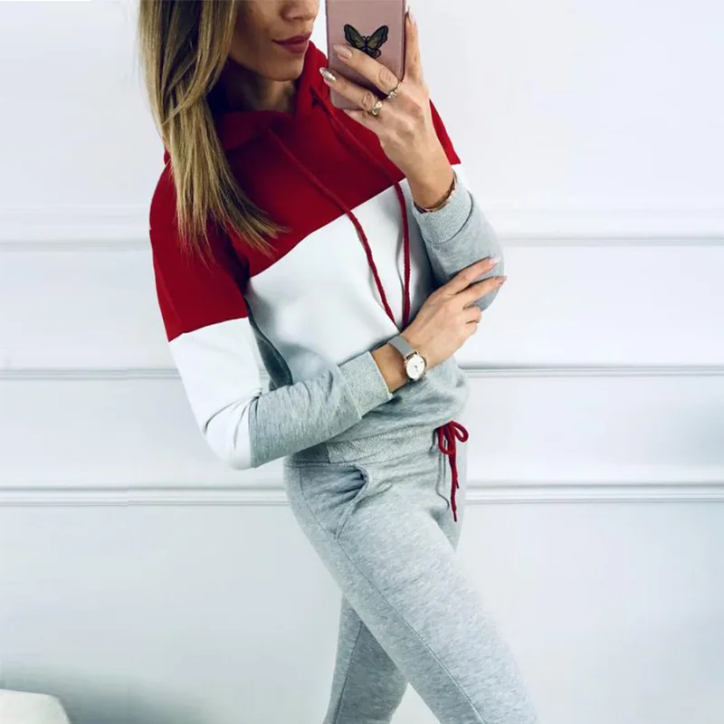 19 Autumn Winter Explosion Model Two-piece Hoody Plus Pants Stitching Color Casual Sports Suit Tracksuit for Women Matching Sets
19 Autumn Winter Explosion Model Two-piece Hoody Plus Pants Stitching Color Casual Sports Suit Tracksuit for Women Matching Sets