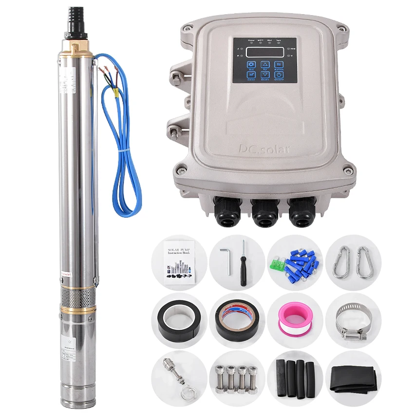 High-quality 72V DC Pump Deep Well Pump Solar DC Brushless Submersible Pump With MPPT Controller 3DPC3.5-95-72-750 3.5m3/h 750W
High-quality 72V DC Pump Deep Well Pump Solar DC Brushless Submersible Pump With MPPT Controller 3DPC3.5-95-72-750 3.5m3/h 750W