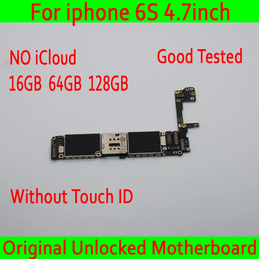For iphone 6S 4.7inch Original unlocke Motherboard without Touch ID ,NO iCloud MB Plate for iphone 6S Mainboard 16GB 64GB 128GB
For iphone 6S 4.7inch Original unlocke Motherboard without Touch ID ,NO iCloud MB Plate for iphone 6S Mainboard 16GB 64GB 128GB