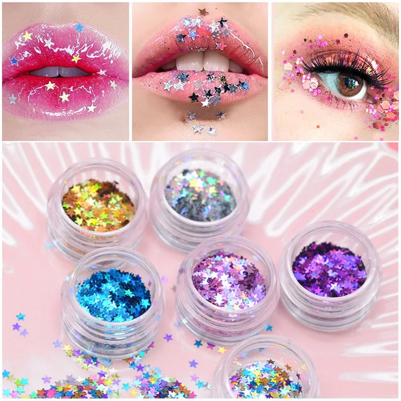 Holographic Sequins Eye Face Body Glitter Multicolor Star Shape Shimmer Shiny Skin Highlighter Nail Art Glitter Makeup Cosmetic
Holographic Sequins Eye Face Body Glitter Multicolor Star Shape Shimmer Shiny Skin Highlighter Nail Art Glitter Makeup Cosmetic