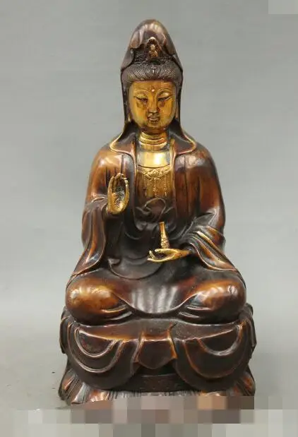 S4524 15 Chinese Buddhism Bronze Gilt Bless GuanYin Kwan-yin Goddess Buddha Pot Statue
S4524 15 Chinese Buddhism Bronze Gilt Bless GuanYin Kwan-yin Goddess Buddha Pot Statue
