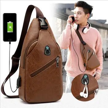 Men Waist Packs Shoulder Chest Bag Outdoor PU Leather Travel Daypack with USB Charging Port Portable Convenient Storage Headset
Men Waist Packs Shoulder Chest Bag Outdoor PU Leather Travel Daypack with USB Charging Port Portable Convenient Storage Headset