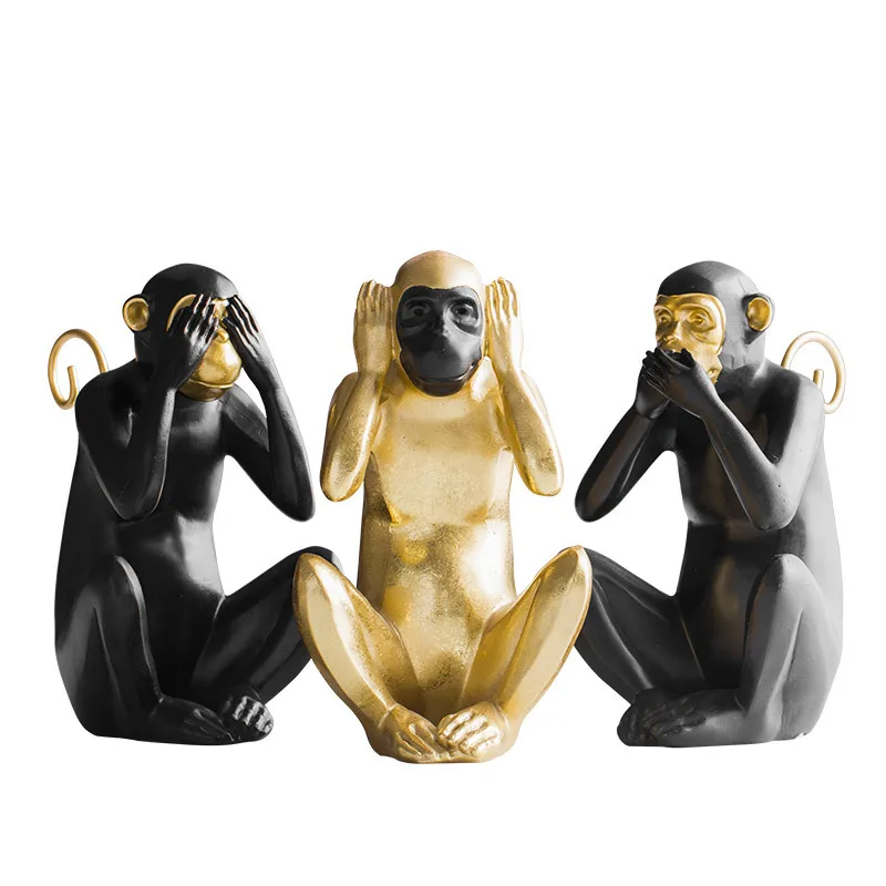 Nordic Resin Monkeys Figurines Do not Listen/See/Speak Decor Crafts Creative Monkey Miniatures Home Decoration Furnishings Gifts
Nordic Resin Monkeys Figurines Do not Listen/See/Speak Decor Crafts Creative Monkey Miniatures Home Decoration Furnishings Gifts