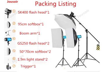 Godox Photographic lamp set SK400w+GS250w shadow Studio Flash Studio portrait ID Mesh Fill Light CD50 T03
Godox Photographic lamp set SK400w+GS250w shadow Studio Flash Studio portrait ID Mesh Fill Light CD50 T03