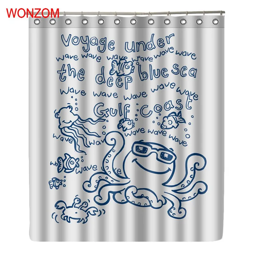 WONZOM Octopus Shower Curtain Waterproof Bathroom Curtain With 12 Hooks Accessories For Home Decor Modern 2018 Bath Curtain Gift 
WONZOM Octopus Shower Curtain Waterproof Bathroom Curtain With 12 Hooks Accessories For Home Decor Modern 2018 Bath Curtain Gift