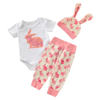 Newborn Baby Girl Boy Cartoon First Easter 3D Bunny Outfits Romper Hat Pants Set Одежда для новорожденн wholesale L4
Newborn Baby Girl Boy Cartoon First Easter 3D Bunny Outfits Romper Hat Pants Set Одежда для новорожденн wholesale L4