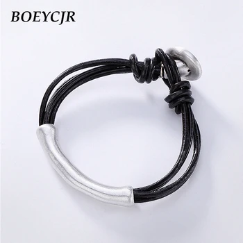 BOEYCJR S999 Sterling Silver Bar Bangles&Bracelets Fine Jewelry Handmade Simple Wax Rope Bracelet for Woman or Men
BOEYCJR S999 Sterling Silver Bar Bangles&Bracelets Fine Jewelry Handmade Simple Wax Rope Bracelet for Woman or Men