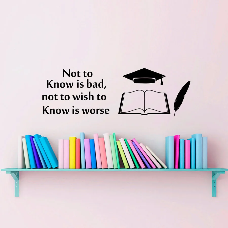 Not To Know Is Bad Writing Wall Stickers Hat Feather And Book Wall Decal Home Decor Removable Bedroom Children Room Decoration
Not To Know Is Bad Writing Wall Stickers Hat Feather And Book Wall Decal Home Decor Removable Bedroom Children Room Decoration