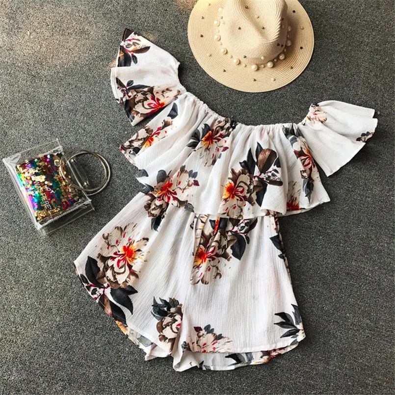 Ruffles Boho 2019 Off Shoulder Jumpsuit Floral Print Casual Sexy Women Chiffon Short Summer Tie Beach Bohemian Holiday Romper
Ruffles Boho 2019 Off Shoulder Jumpsuit Floral Print Casual Sexy Women Chiffon Short Summer Tie Beach Bohemian Holiday Romper
