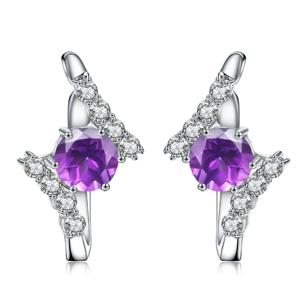 GEM'S BALLET Round Natural Amethyst Gemstone Earrings 100% 925 Sterling Silver Engagement Stud Earrings for Women Fine Jewelry
GEM'S BALLET Round Natural Amethyst Gemstone Earrings 100% 925 Sterling Silver Engagement Stud Earrings for Women Fine Jewelry