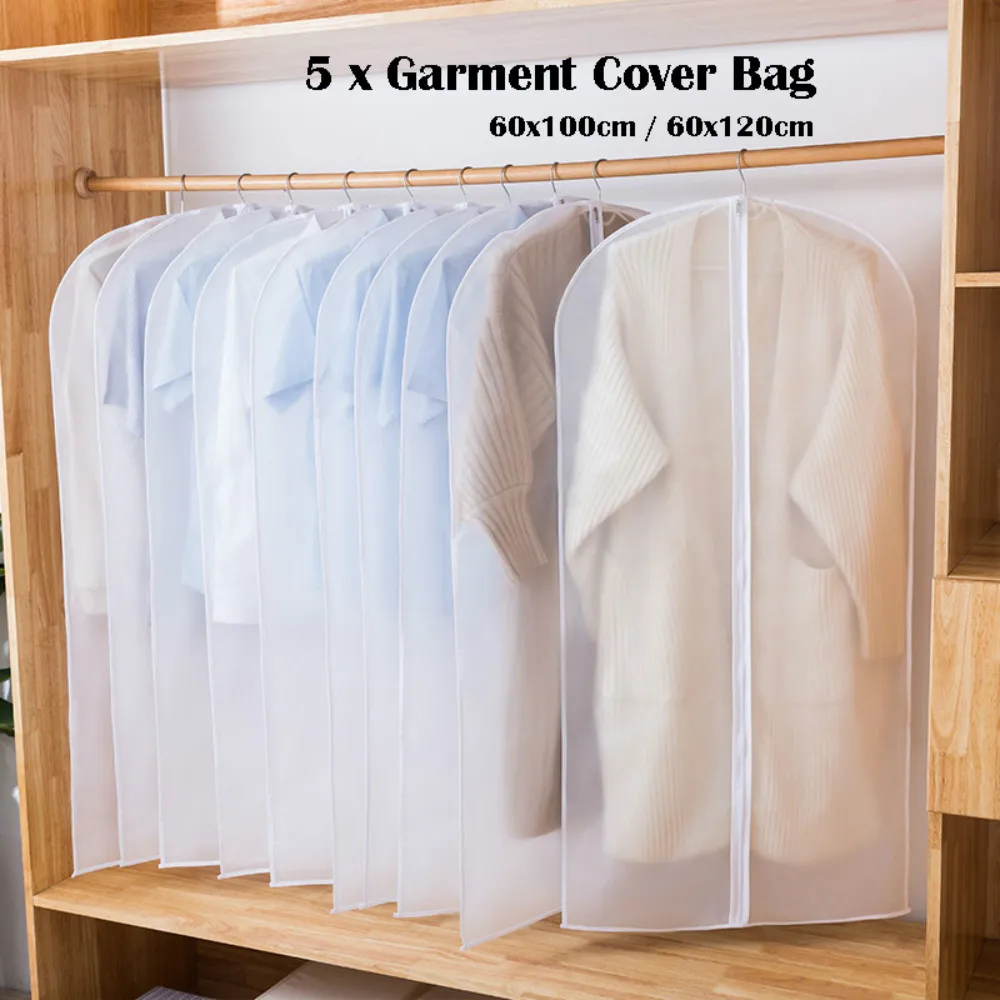 5 PACK SET Clear Polythene Hanging Organizer Garment Covers Suit Storage Bag Dress Dust Covers Suit Protector Travel Bags
5 PACK SET Clear Polythene Hanging Organizer Garment Covers Suit Storage Bag Dress Dust Covers Suit Protector Travel Bags