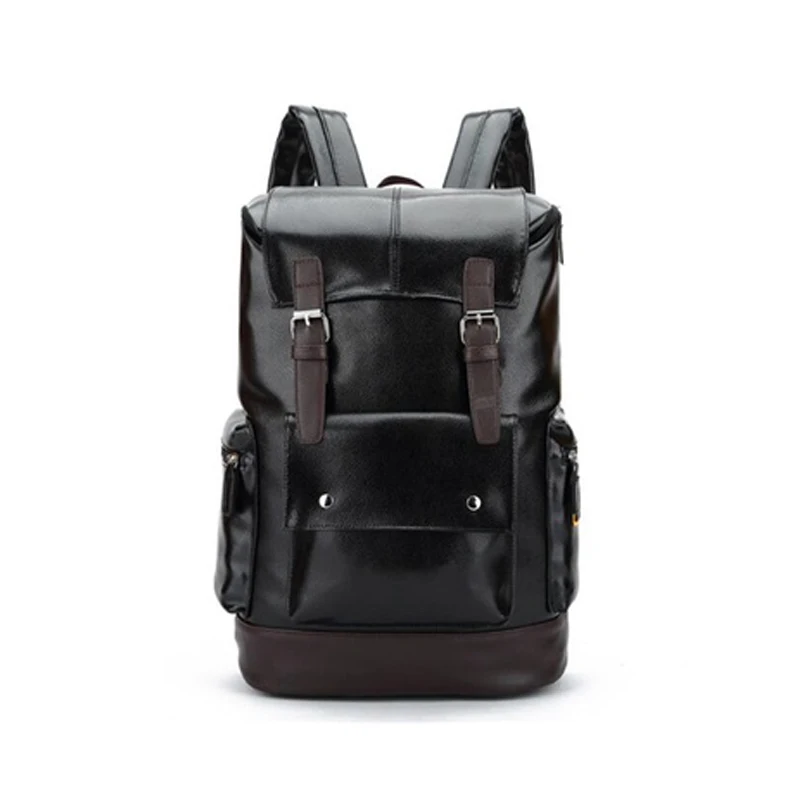 Фото FGGS Fashion men Backpacks Quality Pu Leather School for Teenage Boy Preppy Style Shoulder Bag Daypack | Багаж и сумки