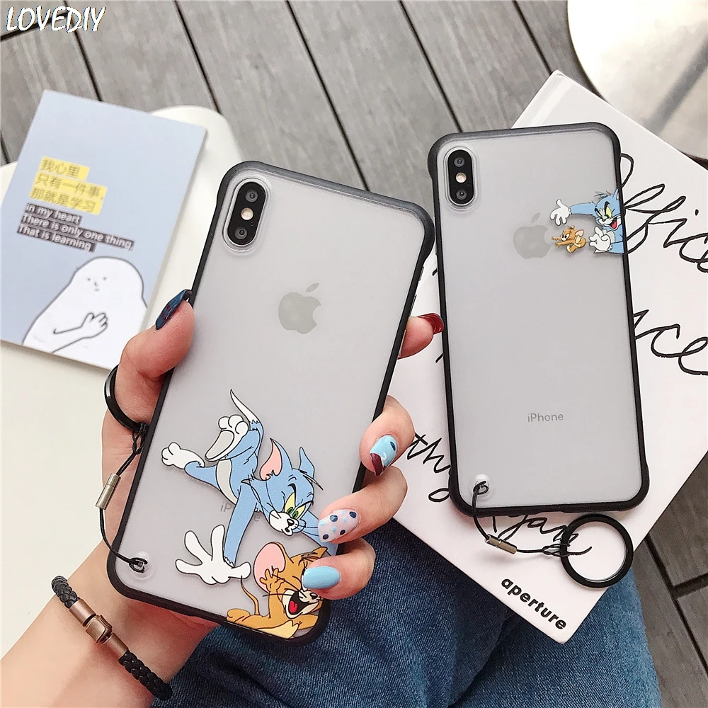 Funny Tom Jerry Ring lanyard Clear Phone Case For Apple iPhone 7 8 6 6s Plus X XS Max Xr Cat catching mouse Cartoon Cover Fundas
Funny Tom Jerry Ring lanyard Clear Phone Case For Apple iPhone 7 8 6 6s Plus X XS Max Xr Cat catching mouse Cartoon Cover Fundas