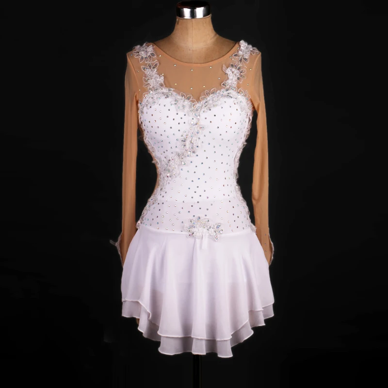 Figure Skating Dress Women's Girls' Ice Skating Dress White Spandex Rhinestone High Elasticity Performance Skating Wear ZH8014
Figure Skating Dress Women's Girls' Ice Skating Dress White Spandex Rhinestone High Elasticity Performance Skating Wear ZH8014