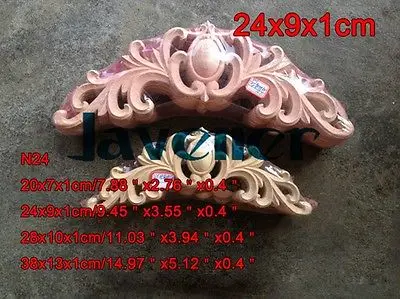 Длинная деревянная резная аппликация N24 -24x9x1 см Неокрашенная рама дверная