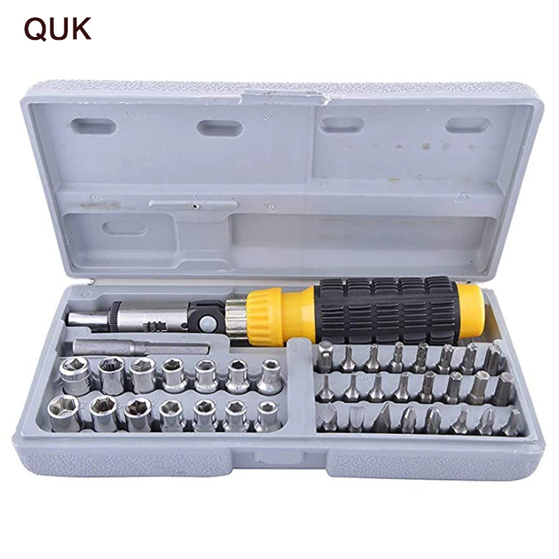 QUK Socket Wrench Screwdriver Set 41 In 1 Multifunction Precision Torx Hex Star Bits Keys Set Magnetic Repair Tool Kit Hand Tool
QUK Socket Wrench Screwdriver Set 41 In 1 Multifunction Precision Torx Hex Star Bits Keys Set Magnetic Repair Tool Kit Hand Tool