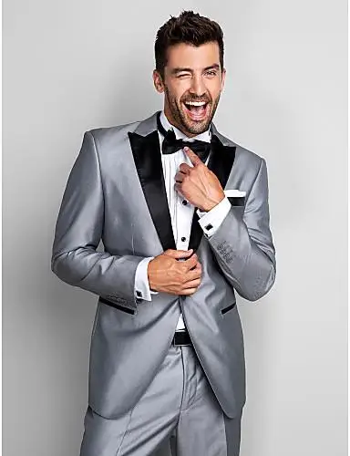 costume homme Shinny Silver Men Suits Blazer With Pants terno masculino Groomsmen Tuxedos Wedding Party Suits(Jacket+Pants+Tie)
costume homme Shinny Silver Men Suits Blazer With Pants terno masculino Groomsmen Tuxedos Wedding Party Suits(Jacket+Pants+Tie)