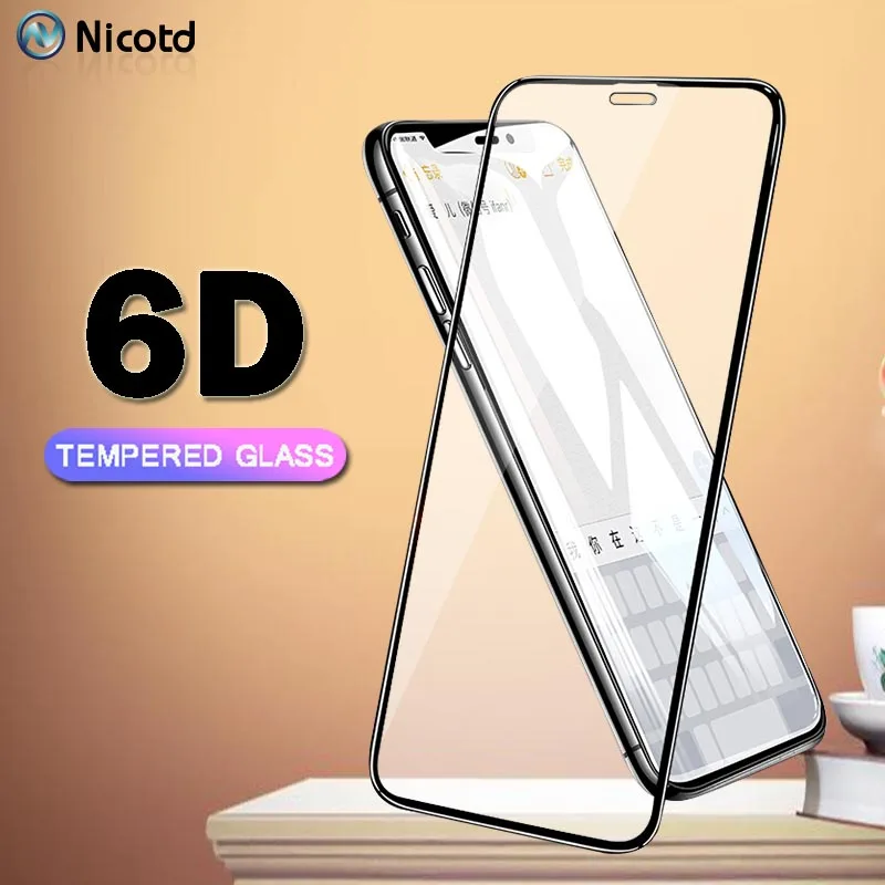 6D Curved Edge Tempered Glass For iPhone 7 8 Plus XS MAX On The For iPhone XS MAX X 7Plus 9H Screen Protector Full Coverage Film (5)