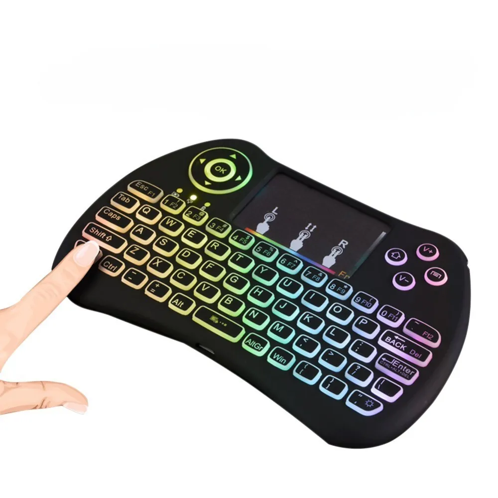 HD Backlit Keyboard Wireless Mini Multi-Color Gaming Keyboard Touchpad Air Mouse for X-Box Raspberry Pi Samrt TV Mini PC
HD Backlit Keyboard Wireless Mini Multi-Color Gaming Keyboard Touchpad Air Mouse for X-Box Raspberry Pi Samrt TV Mini PC