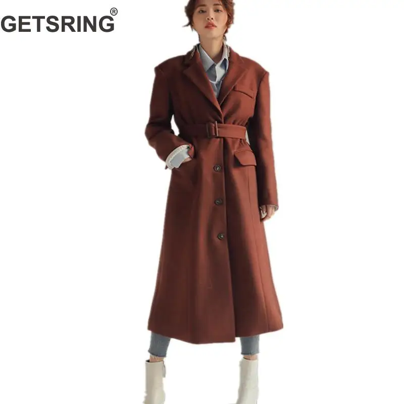 GETSRING Woman Coat Belt Solid Color Black Female Overcoat Casual Loose Plus Size Vintage Wool Coat Woman 2019 New Fashion Sexy
GETSRING Woman Coat Belt Solid Color Black Female Overcoat Casual Loose Plus Size Vintage Wool Coat Woman 2019 New Fashion Sexy