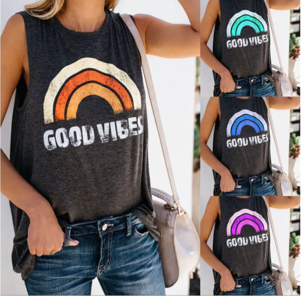 2019 Summer Tank Tops Women Good Vibes Print Gray O-Neck Tank Female Casual Loose Vest Sleeveless Ladies Plus Size Tops Tee 2XL
2019 Summer Tank Tops Women Good Vibes Print Gray O-Neck Tank Female Casual Loose Vest Sleeveless Ladies Plus Size Tops Tee 2XL