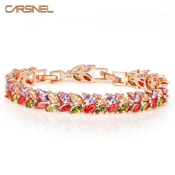 CARSINEL Luxury Mona Lisa Rose Gold color Bracelet for Women Leaves Shape AAA CZ Zircon Bracelets Fashion Jewelry Br0124
CARSINEL Luxury Mona Lisa Rose Gold color Bracelet for Women Leaves Shape AAA CZ Zircon Bracelets Fashion Jewelry Br0124