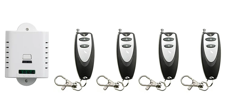 AC85V 110V 120V 220V 250V 1CH Remote Control Garage Door RF Wireless Remote Control Switch System 4X Transmitter + 1 X Receiver
AC85V 110V 120V 220V 250V 1CH Remote Control Garage Door RF Wireless Remote Control Switch System 4X Transmitter + 1 X Receiver