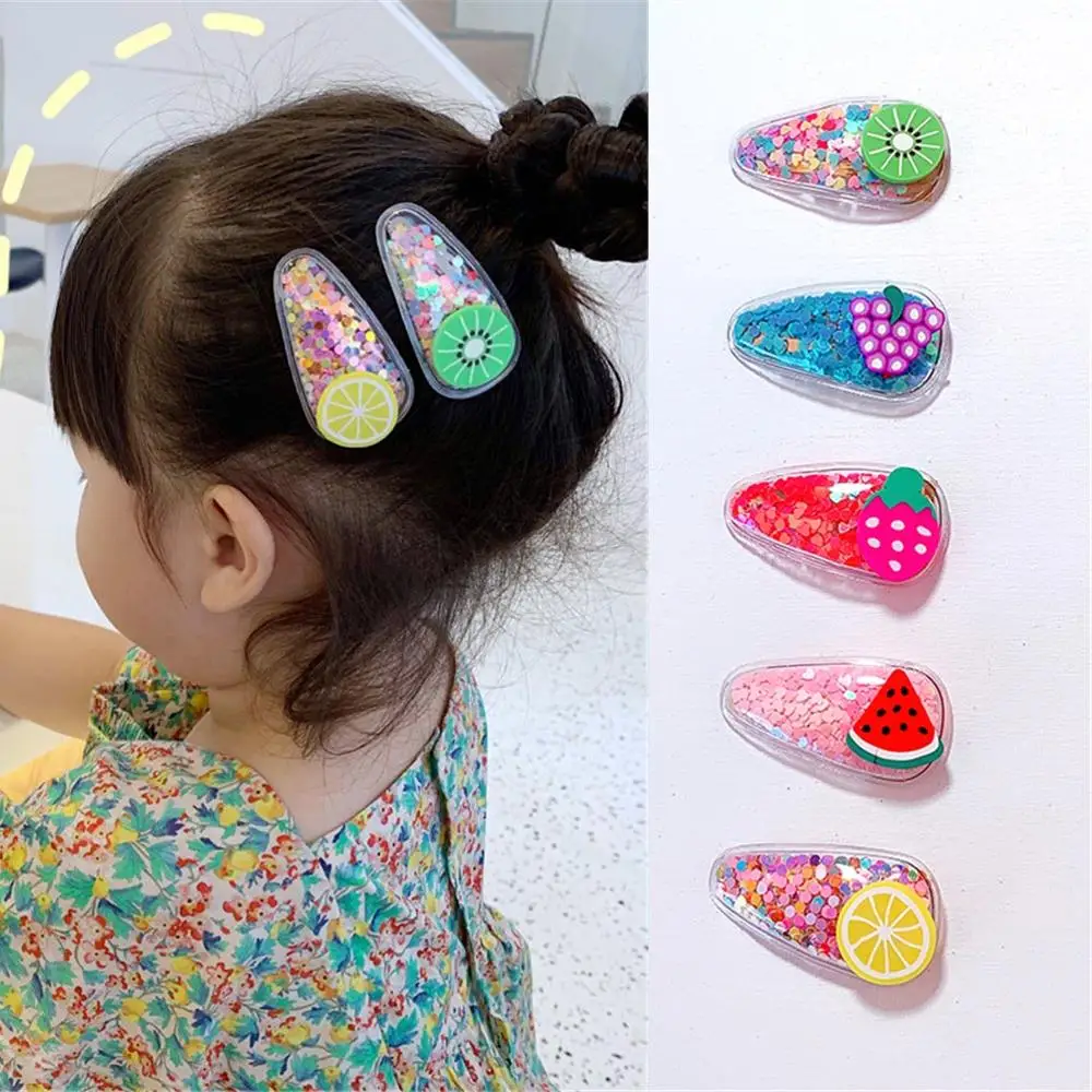 2020 New Cute Colorful Sequins Fruit Hair Clips Children Fancy Lemon Hairpins Barrettes Hairgrip Kids Headwear Accessories | Детская