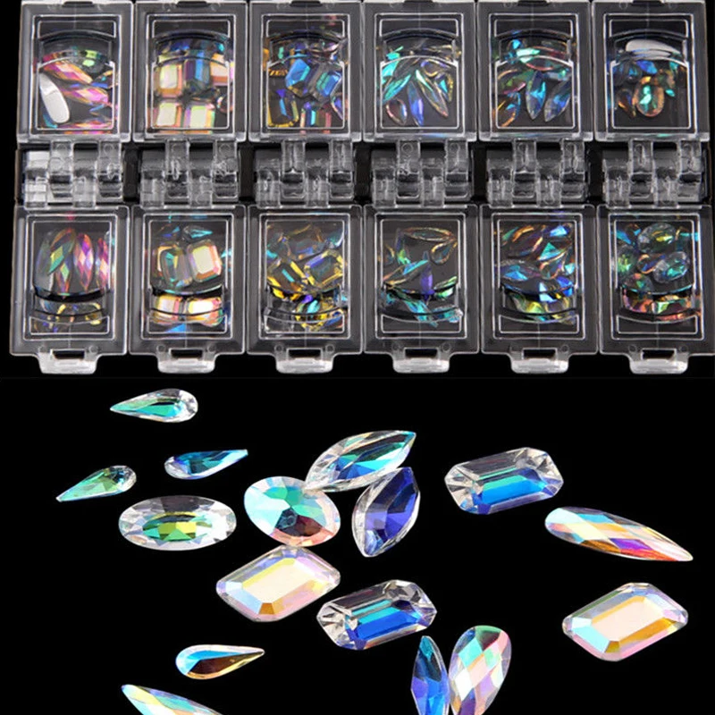 12 Grids Nail Art Rhinestone DIY 3D Colorful Nail Art AB Rhinestones Elongated Glass Decor Decorations Manicure Tool Shellhard
12 Grids Nail Art Rhinestone DIY 3D Colorful Nail Art AB Rhinestones Elongated Glass Decor Decorations Manicure Tool Shellhard